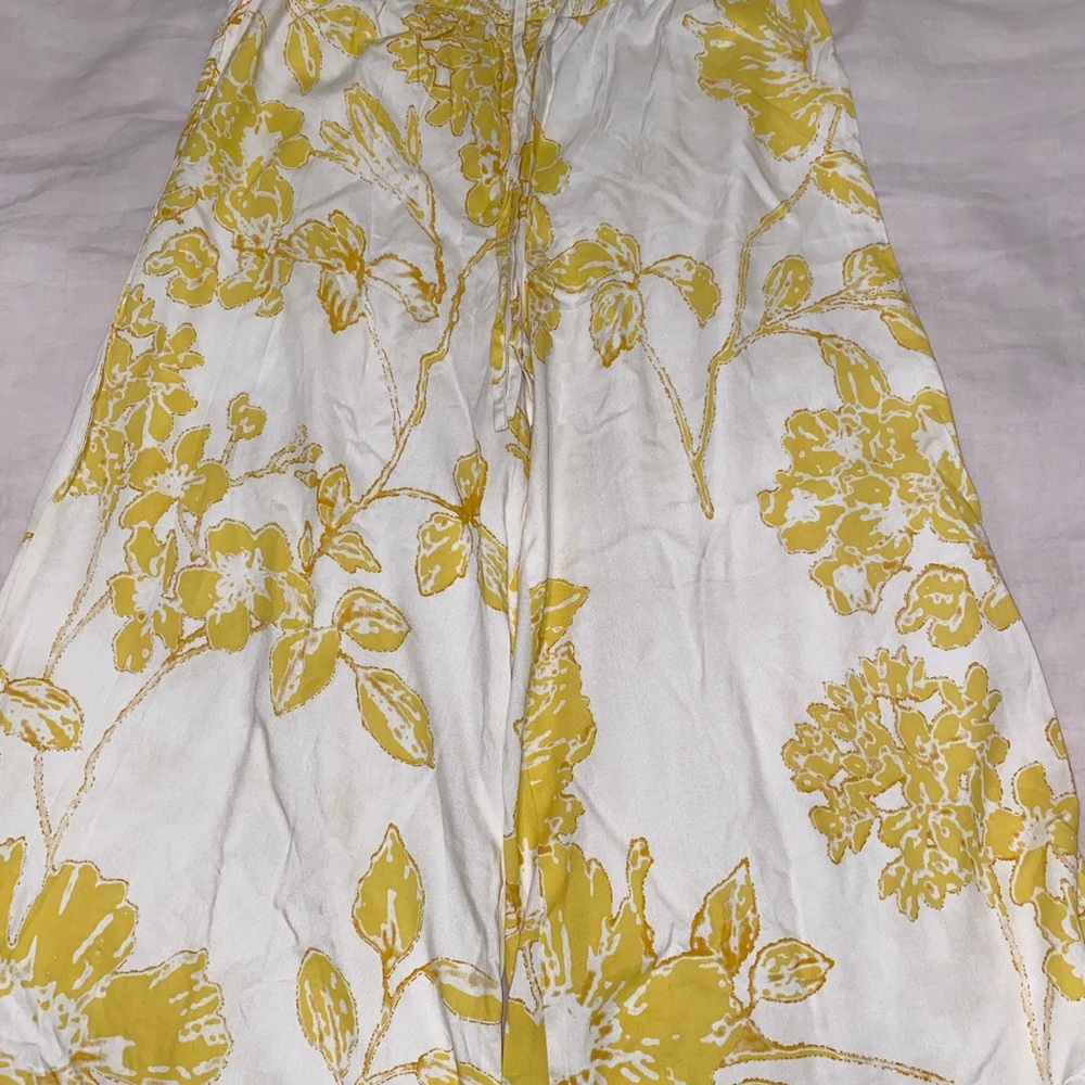 Yellow and White Floral Trousers